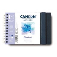 دفتر  رسم 18.4*21 -A5 ارت بوك كفر سميك مونتفال مائي  كولد  سلك جانبي 300 غم 48 صفحة 